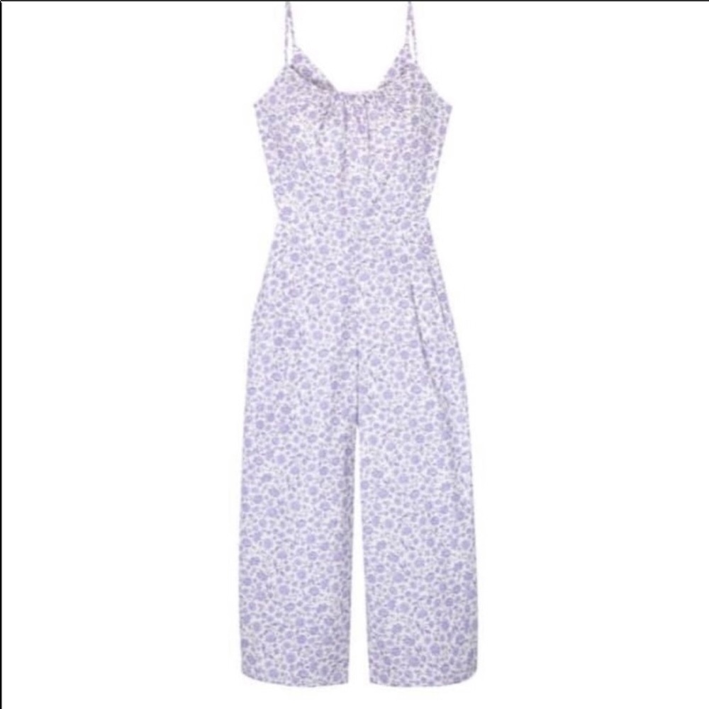Gal Meets Glam Lavender Floral Spaghetti-Strap Jumpsuit